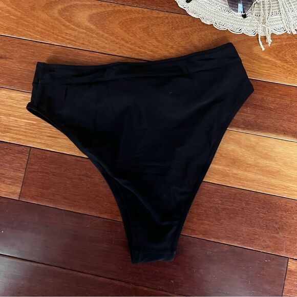 Cupshe Black High Waisted Bottoms Sz Large NWT - Picture 5 of 8